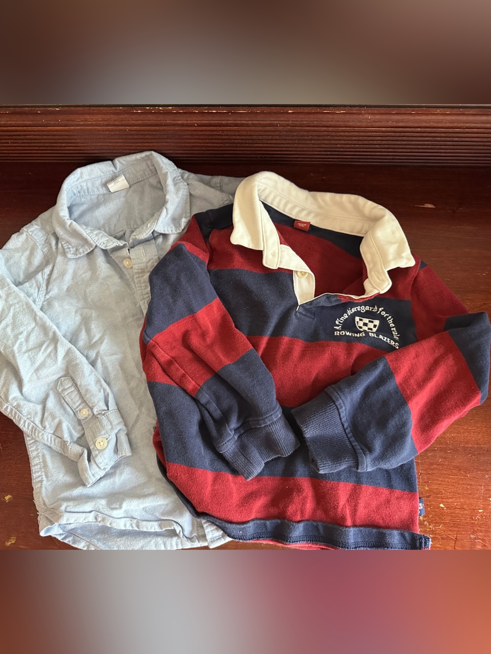 Rowing Blazers Red & Navy Stripe Rugby & Blue GAP Oxford 4T boys